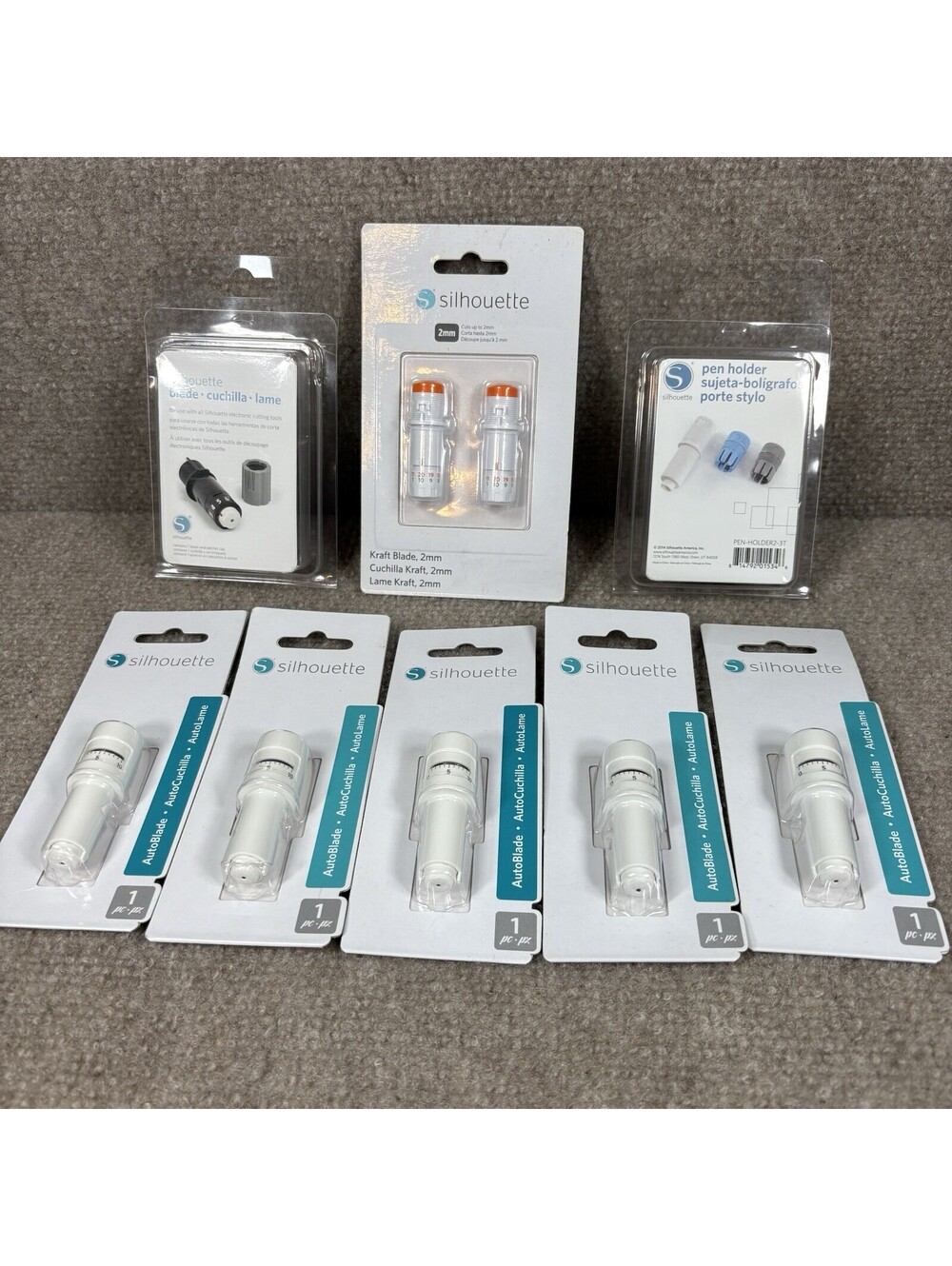Lot of 5 Silhouette AutoBlade SILH-BLADE-AUTO & Kraft Blade, Pen Holder, Ratchet